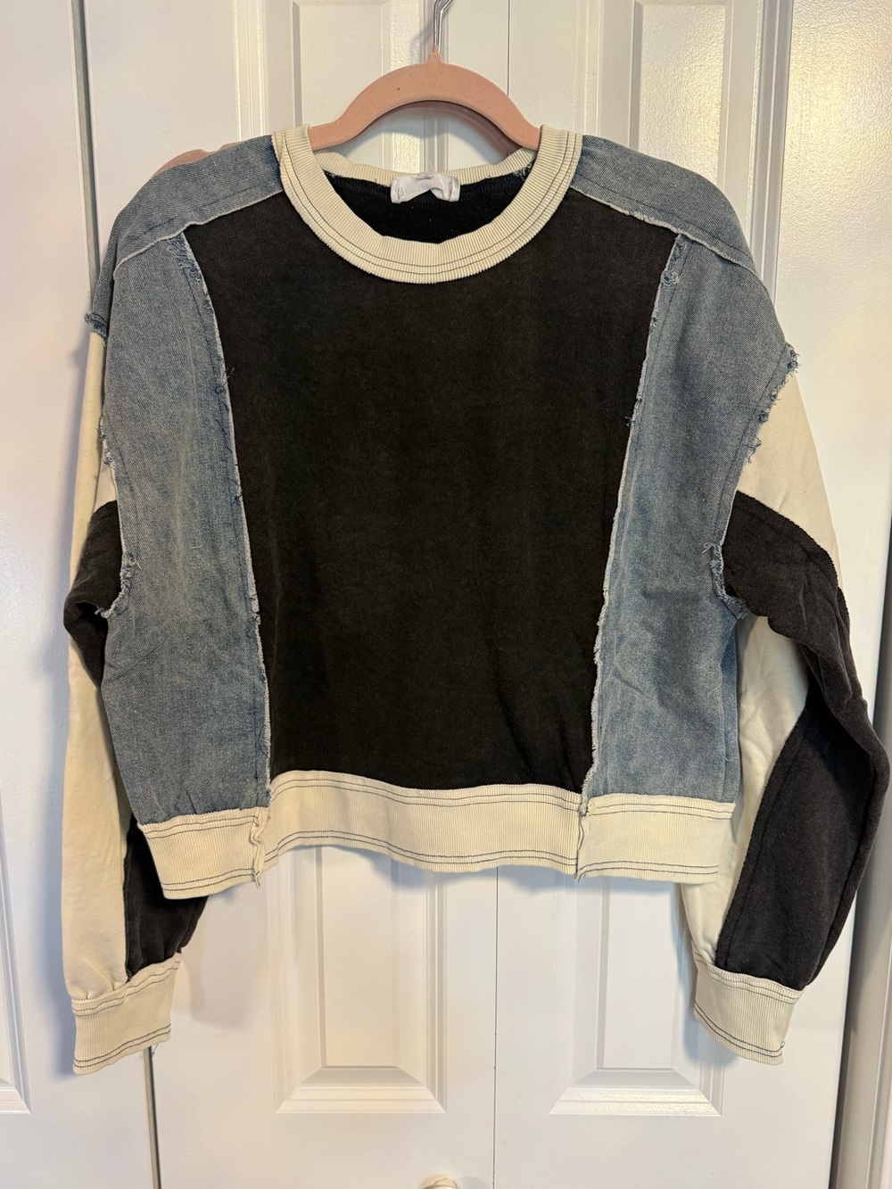 💕NEW! Washed 2-piece Black & Blue Denim lounge set - Picture 7 of 11